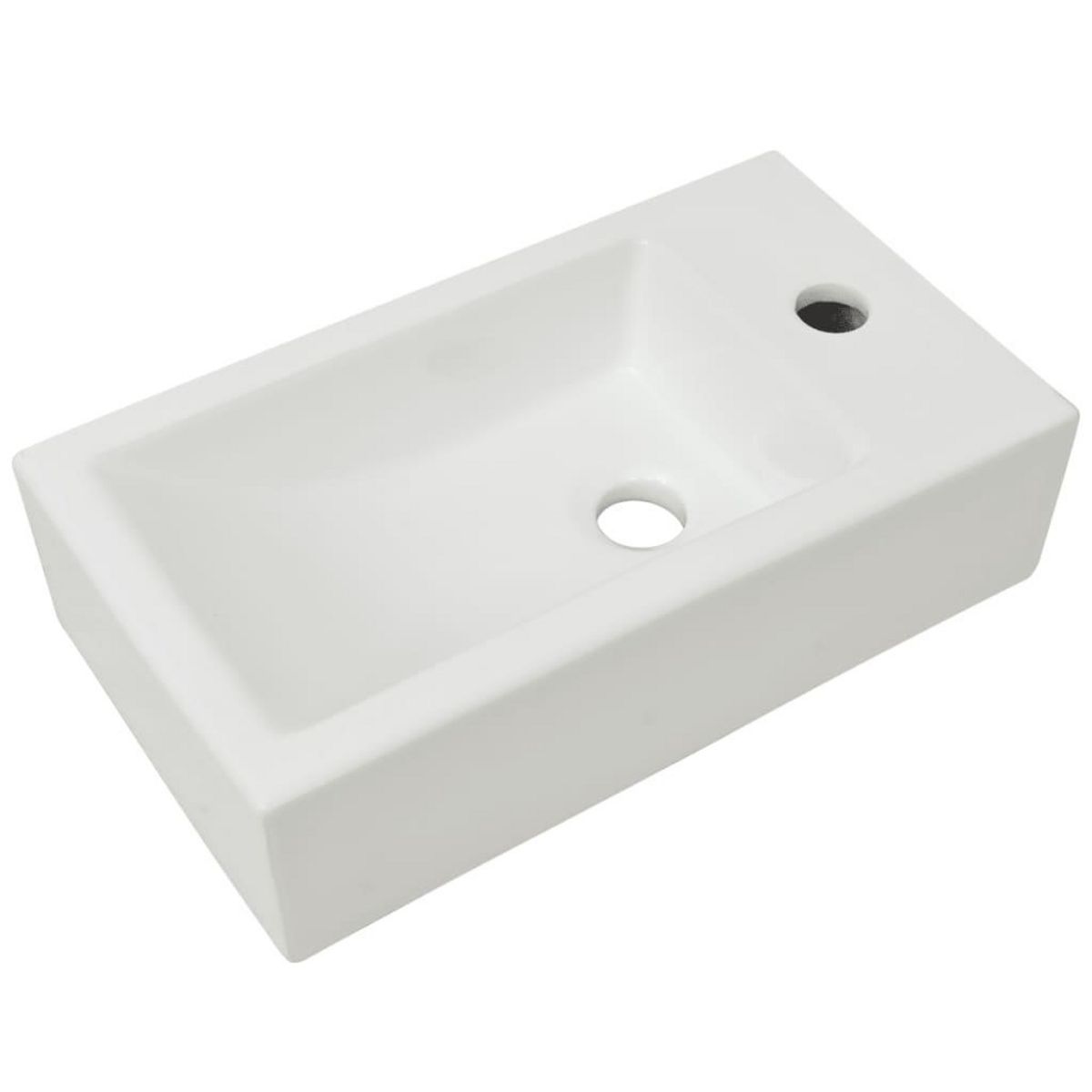VIDAXL Vasque + trou de robinet Ceramique Blanc 46 x 25,5 x 12 cm