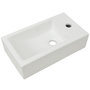 Voir la diapositive 2 : VIDAXL Vasque + trou de robinet Ceramique Blanc 46 x 25,5 x 12 cm