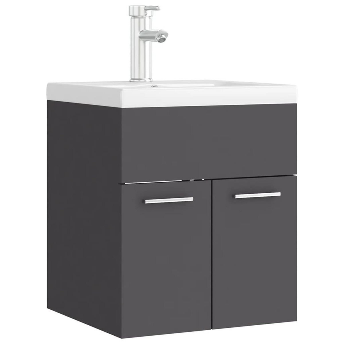 VIDAXL Armoire d'evier avec lavabo integre gris bois d'ingenierie