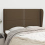 Voir la diapositive 1 : VIDAXL Tete de lit avec oreilles Marron fonce 147x23x118/128 cm Tissu