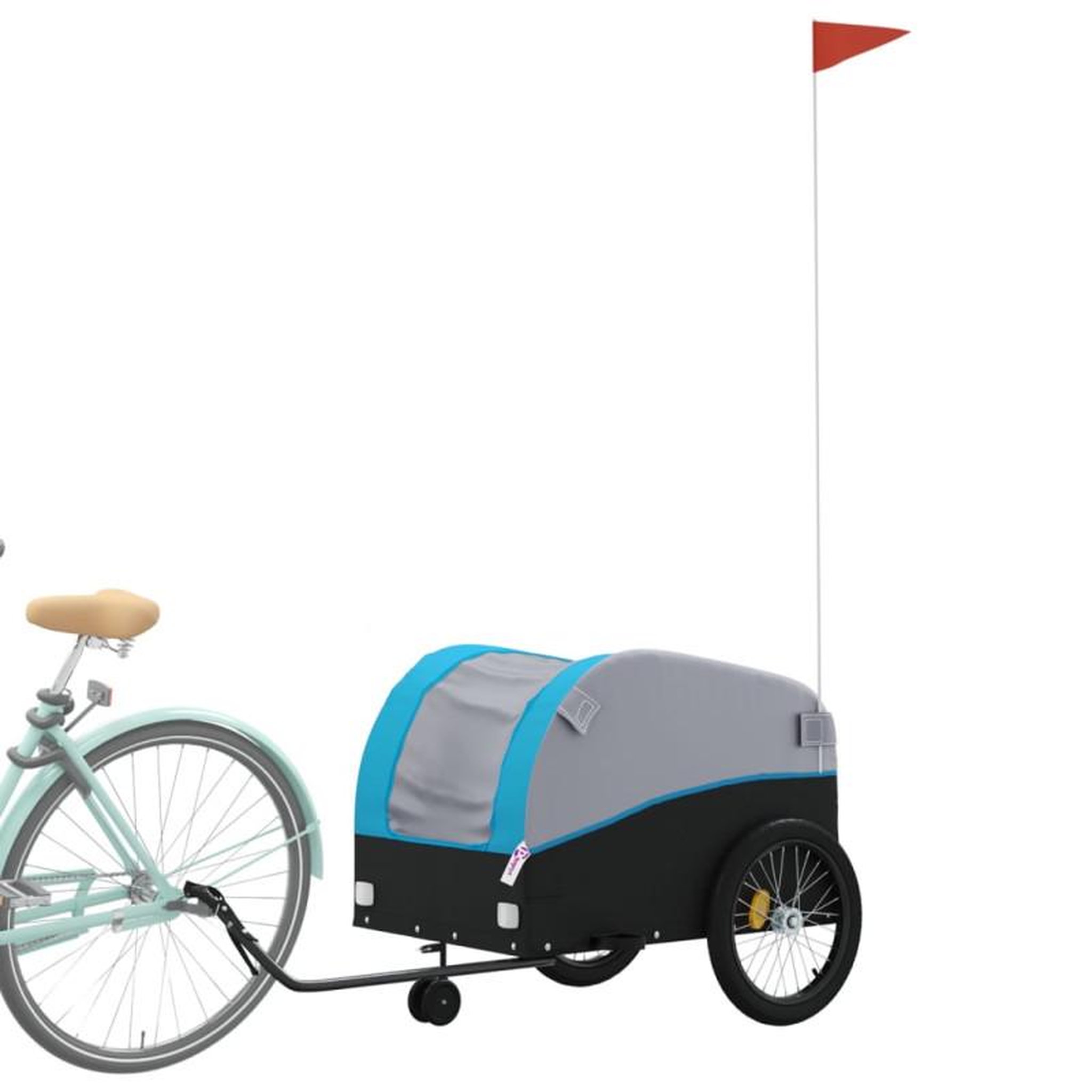 Voir la diapositive 3 : VIDAXL Remorque de vélo noir et bleu 45 kg fer