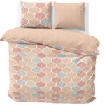 COTE DECO Parure de lit Alameda - Microfibre 72 g/m² - 220 x 240 cm - Nude