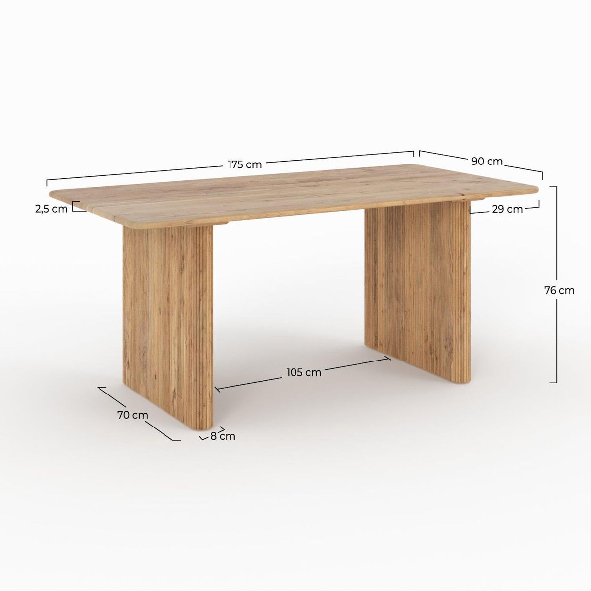 MAISON PAVANE Table rectangulaire en bois d'acacia 6 personnes-Andrea