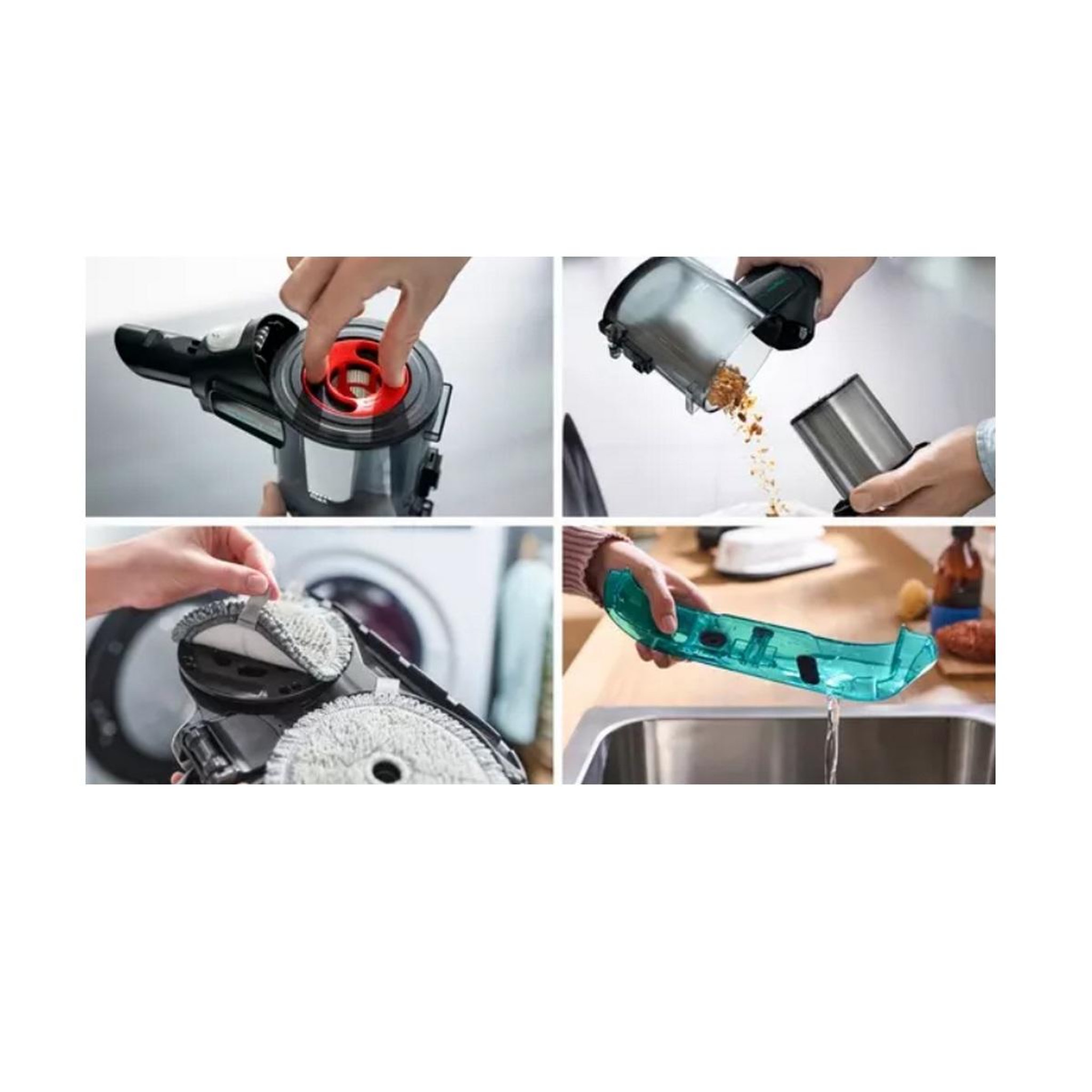 Voir la diapositive 5 : BOSCH Aspirateur balai rechargeable 18v blanc - bcs71hyg1
