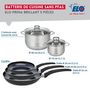 Voir la diapositive 2 : ELO Ensemble de 3 Poêles de cuisson 24, 28 et 32 cm et 2 faitouts 14 et 20 cm Elo Prima Brillant