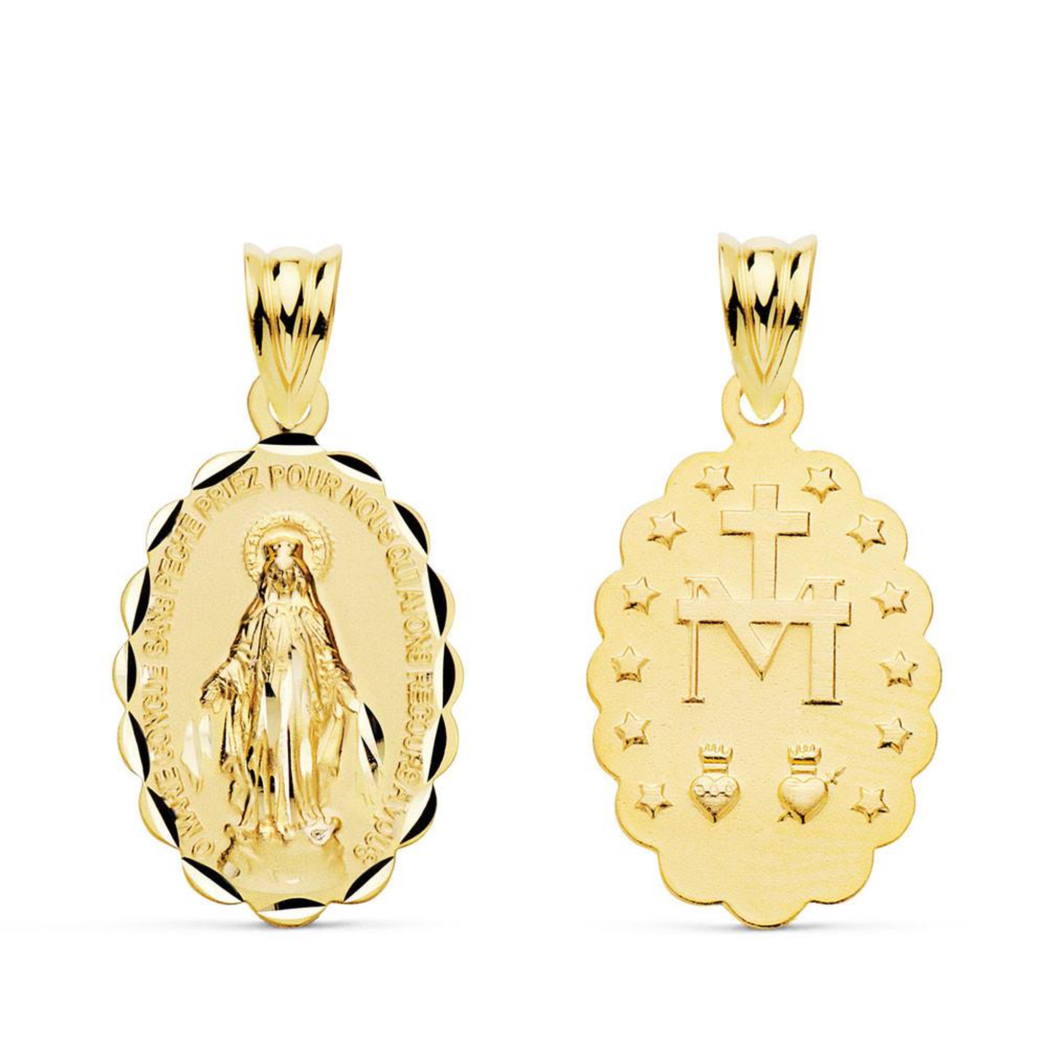 L'ATELIER D'AZUR Médaille Or 18 Carats 750 Jaune Vierge Miraculeuse - Chaîne Offerte