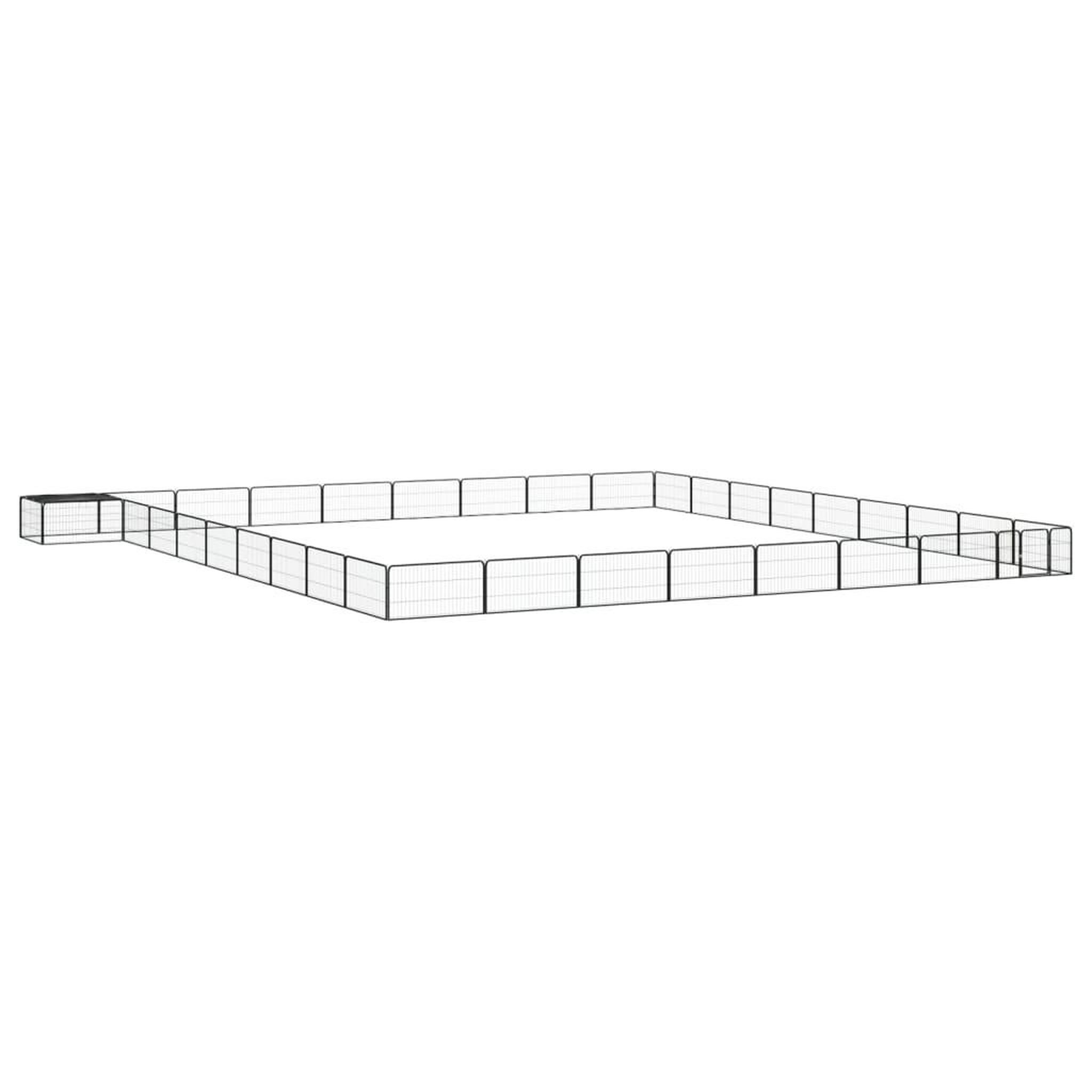 VIDAXL Parc pour chien 36panneaux Noir 100x50cm Acier enduit de poudre