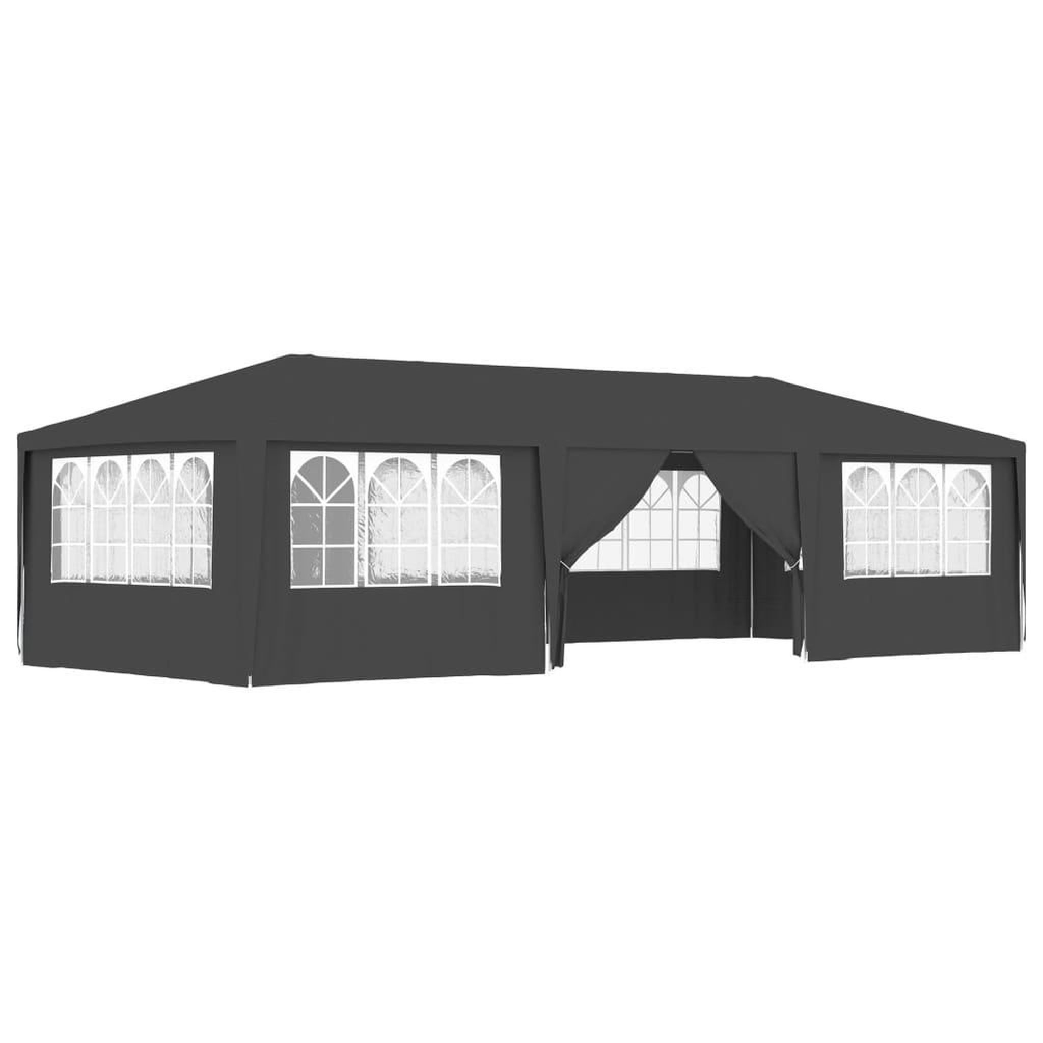 Voir la diapositive 2 : VIDAXL Tente de reception et parois laterales 4x9 m Anthracite 90 g/m^2