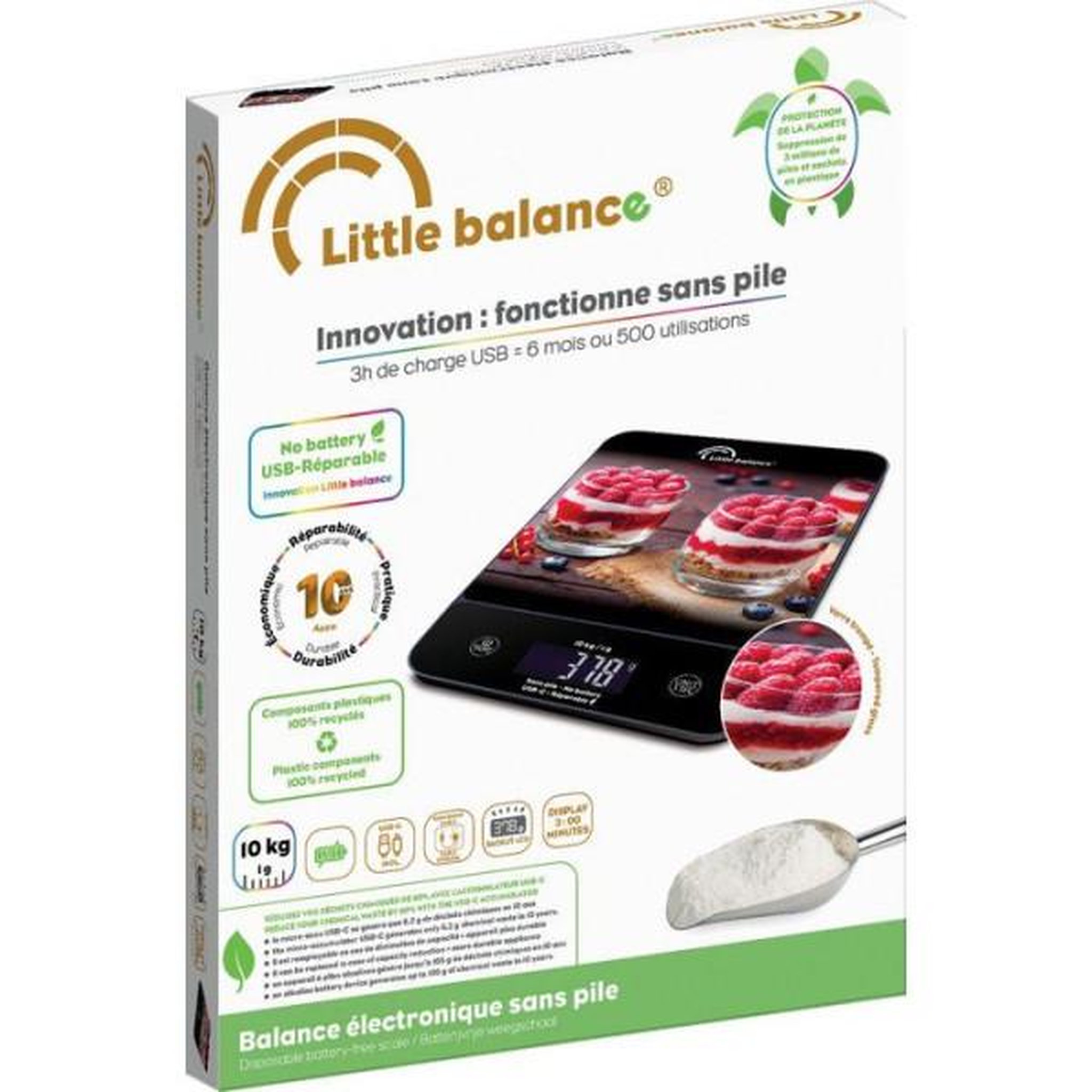 Voir la diapositive 6 : LITTLE BALANCE Balance de cuisine électronique 10kg -couleurs - 8846