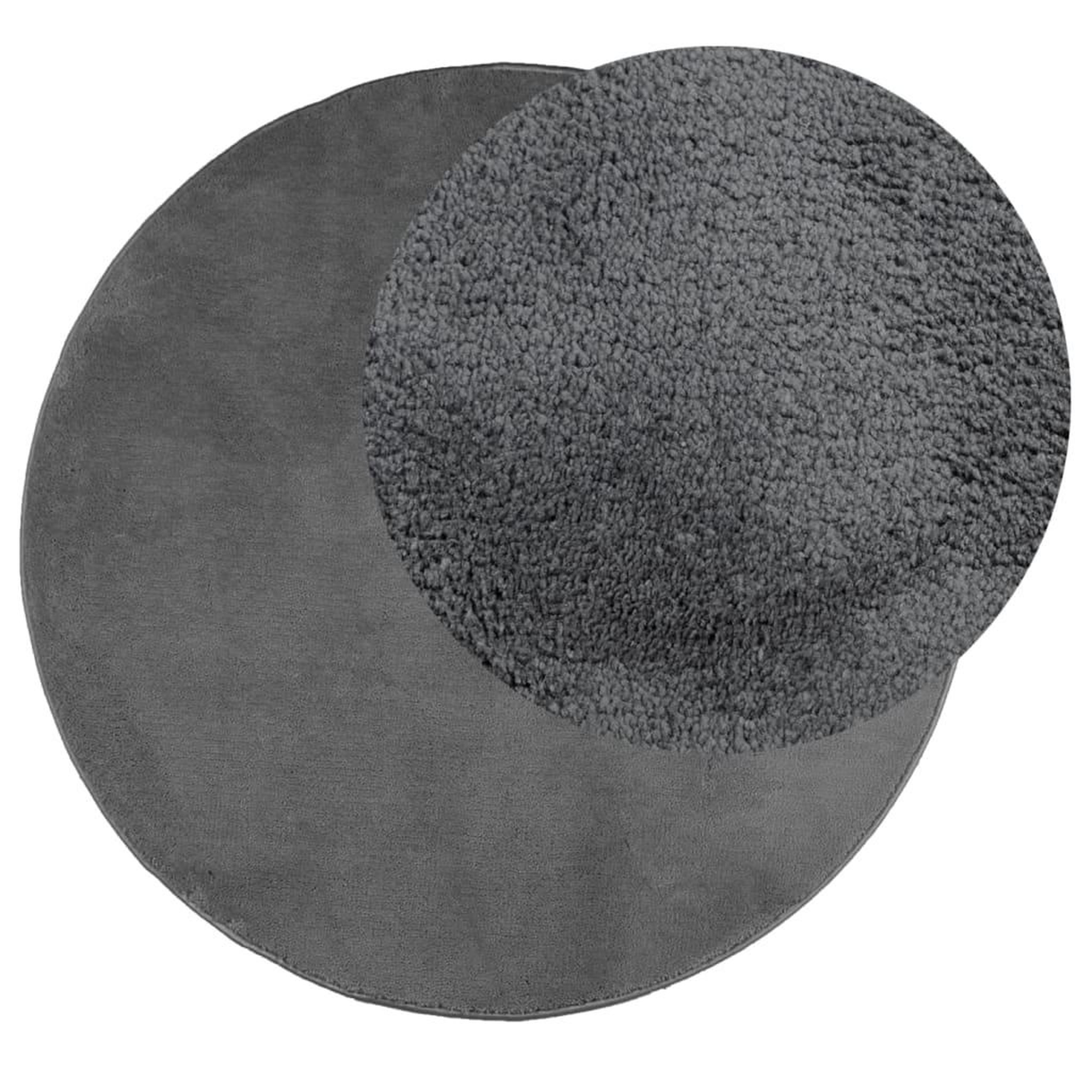 Voir la diapositive 3 : VIDAXL Tapis OVIEDO a poils courts anthracite Ø 120 cm