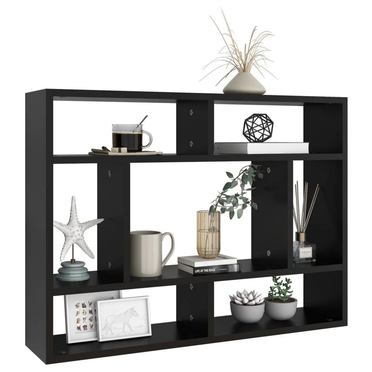 VIDAXL Etagere murale Noir 75x16x55 cm Bois d'ingenierie
