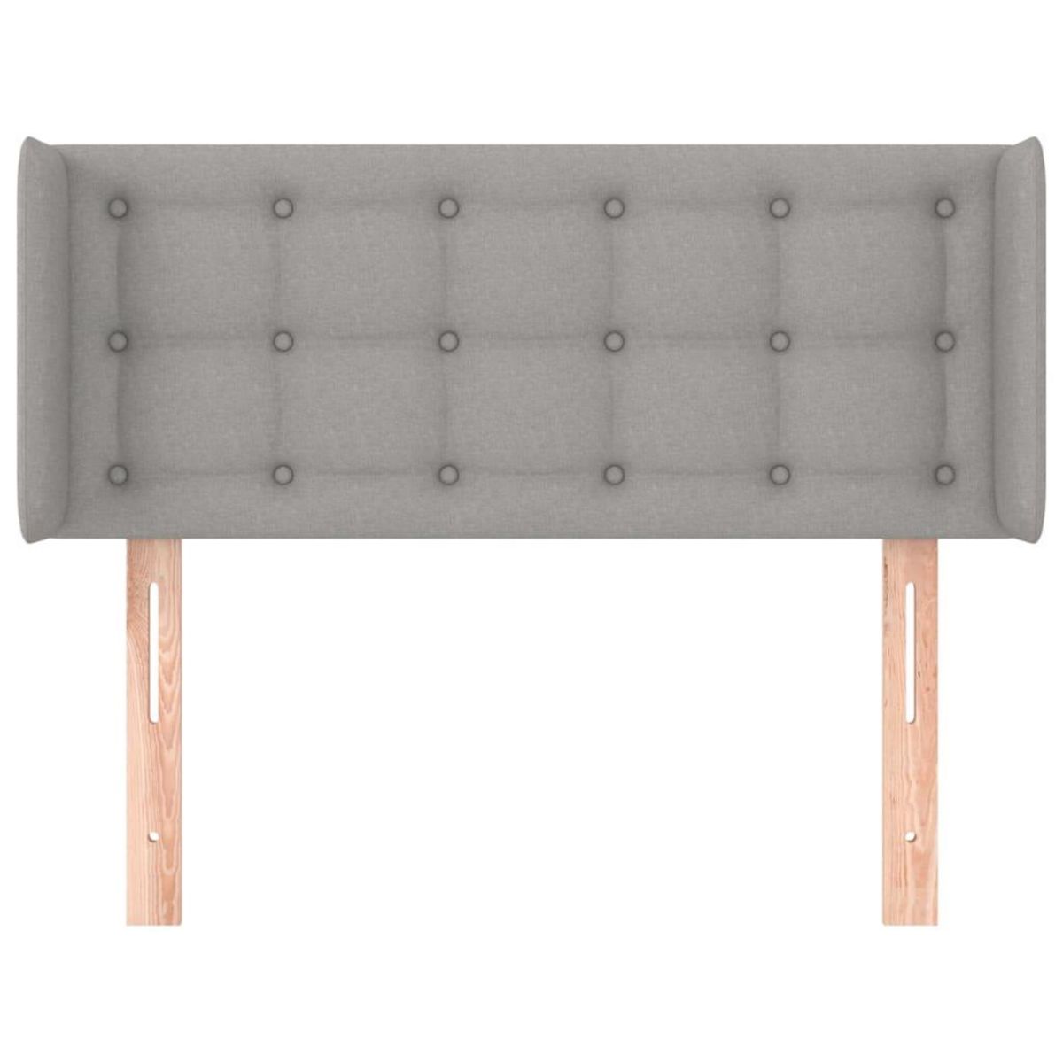 VIDAXL Tete de lit avec oreilles Gris clair 93x16x78/88 cm Tissu