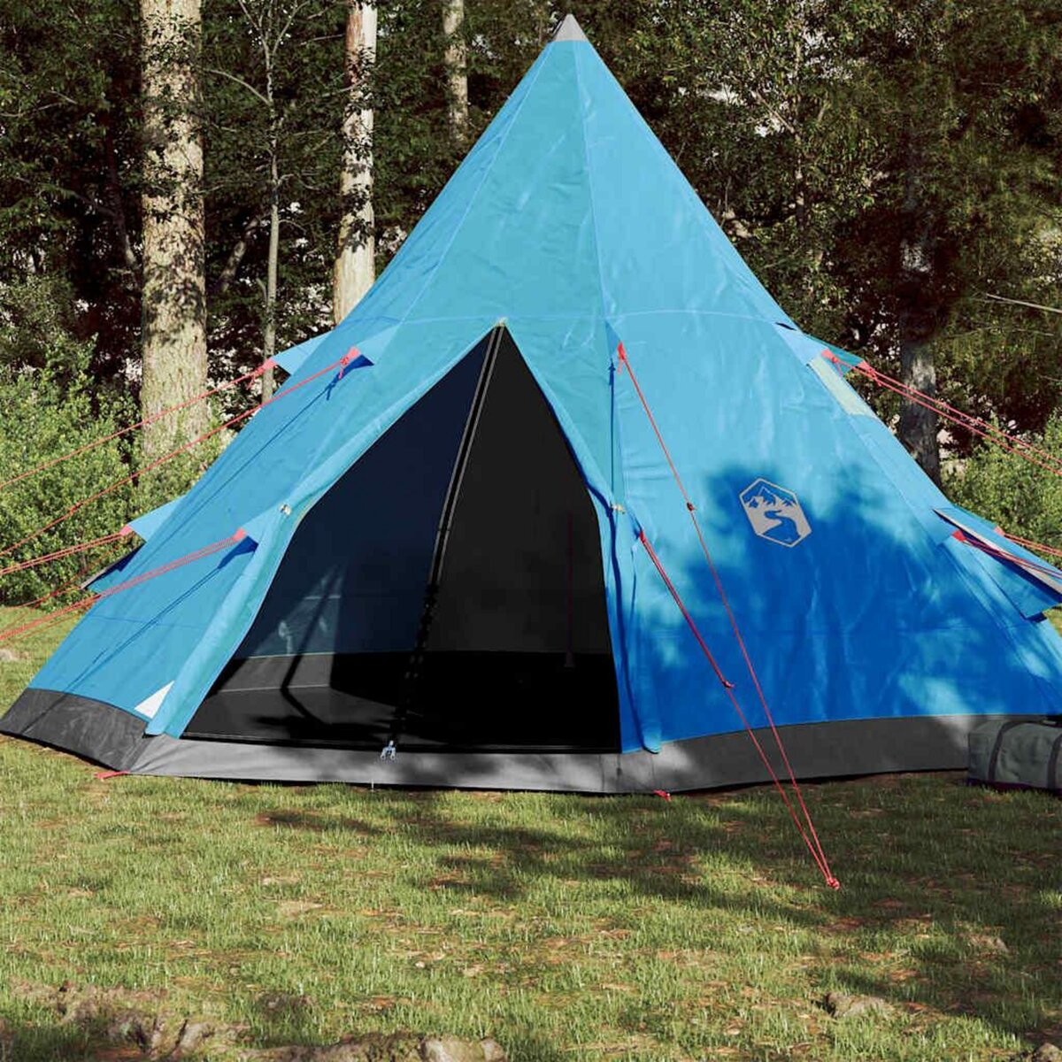 VIDAXL Tente de camping tipi 4 personnes bleu impermeable