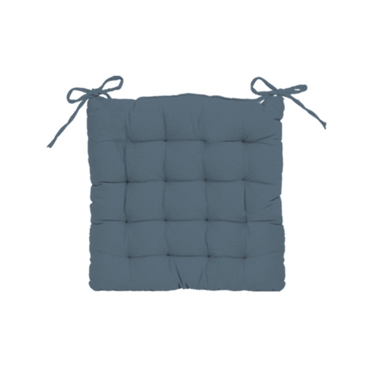 Galette de chaise unie matelassée en coton à nouettes