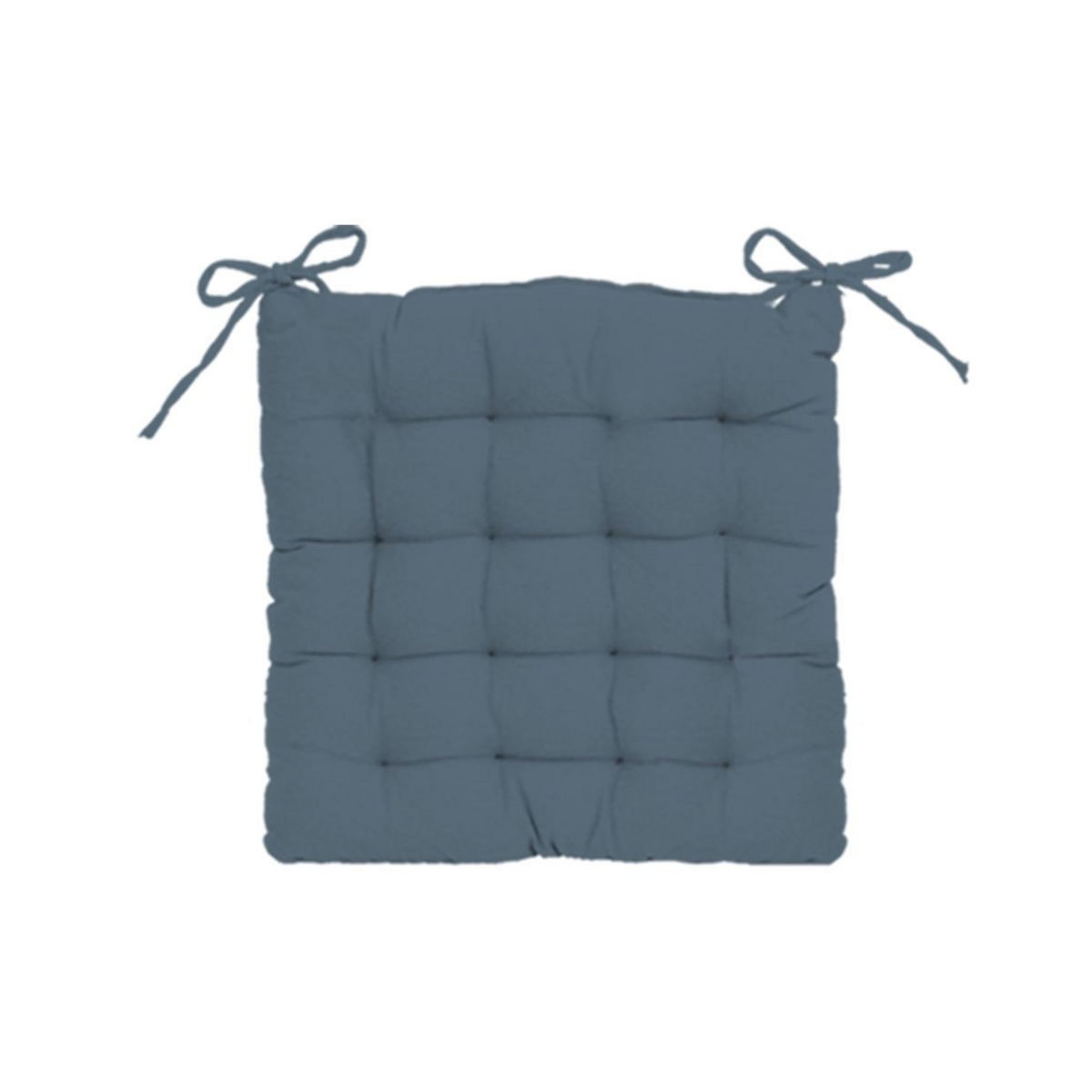 Galette de chaise unie matelassée en coton à nouettes