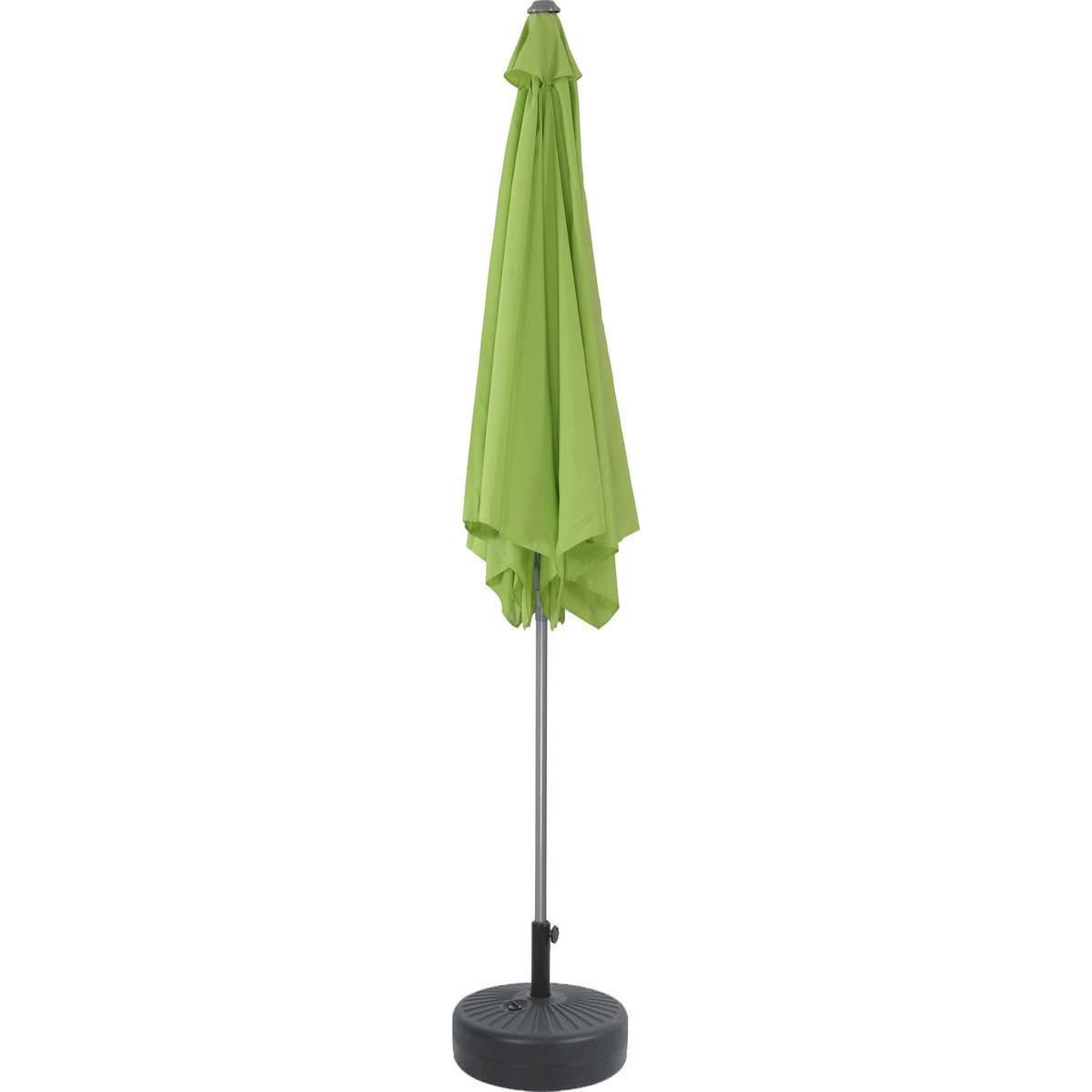 Voir la diapositive 2 : Habitat et Jardin Parasol jardin droit Alu  Sol  - Rond - Ø 3m - Vert - Avec pied à lester