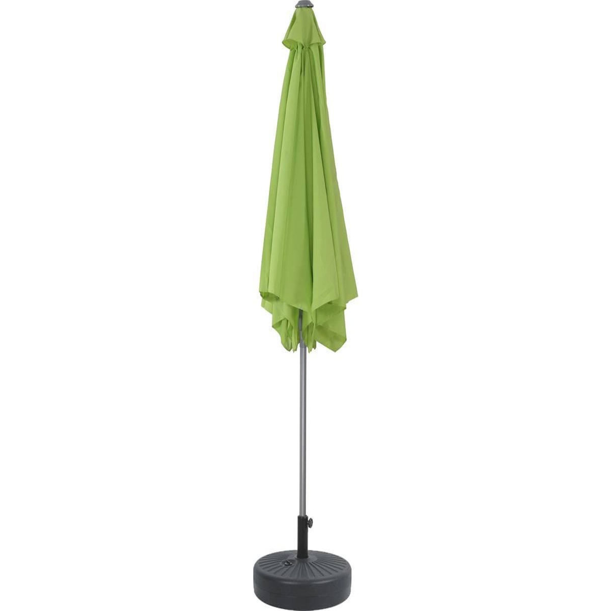 Habitat et Jardin Parasol jardin droit Alu  Sol  - Rond - Ø 3m - Vert - Avec pied à lester