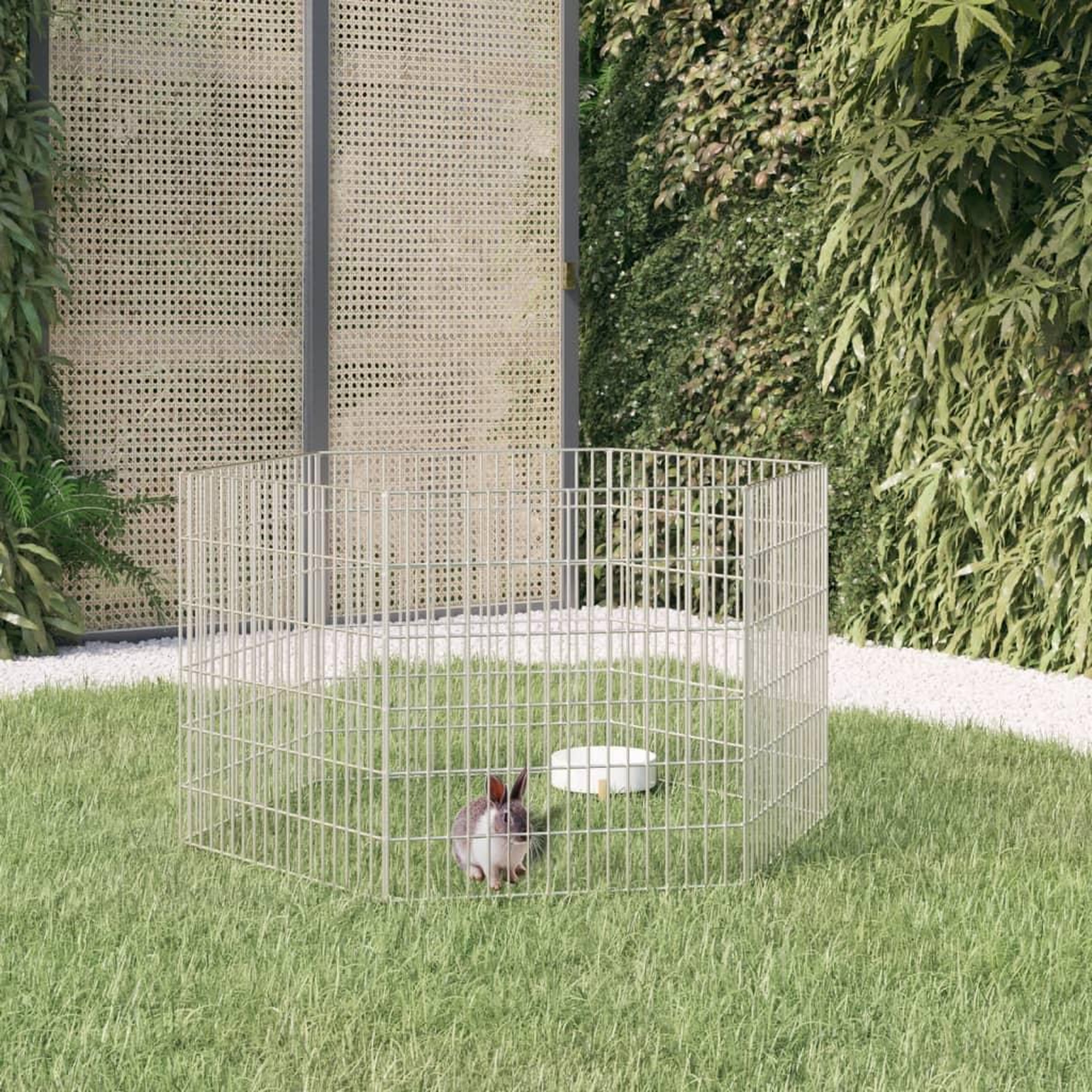 VIDAXL Enclos pour animaux en liberte 6 panneaux 54x60cm fer galvanise