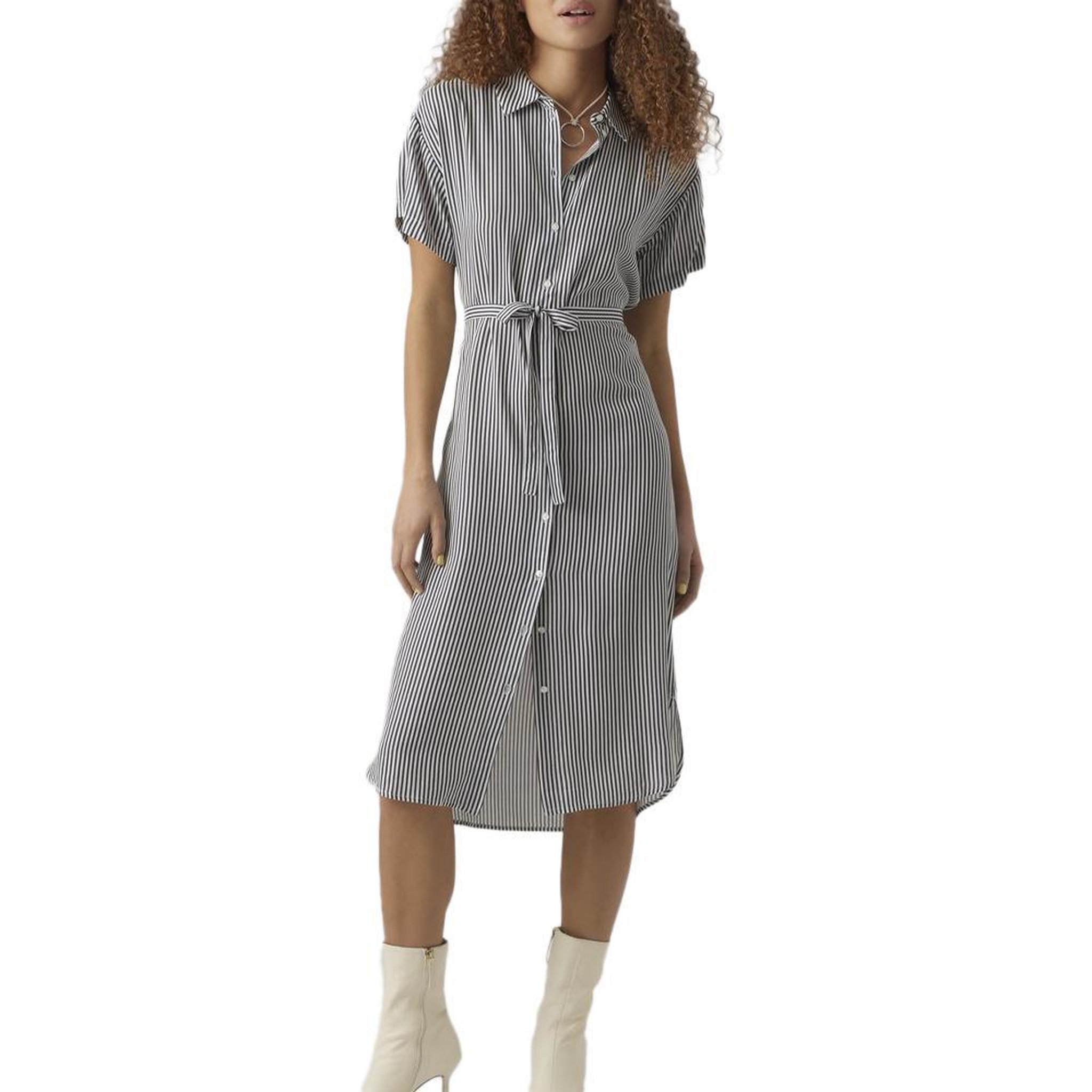 Voir la diapositive 1 : Vero Moda Robe à Marine/Blanc Femme Vero Moda Bumpy