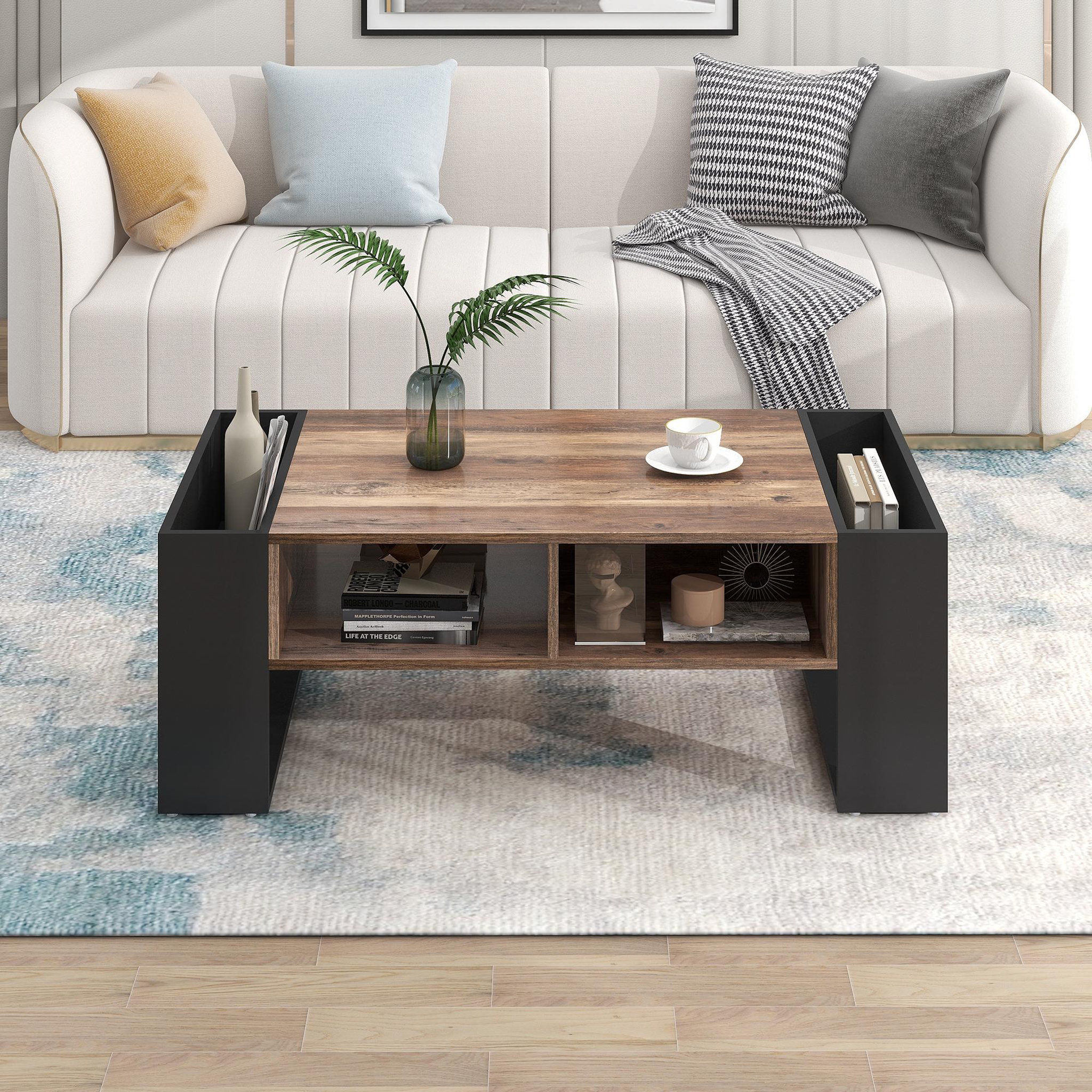 Voir la diapositive 2 : MERAX Table Basse 111 X 40 X 60 Cm Marron