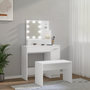 Voir la diapositive 4 : VIDAXL Ensemble de coiffeuse avec LED Blanc Bois d'ingenierie