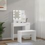 Voir la diapositive 4 : VIDAXL Ensemble de coiffeuse avec LED Blanc Bois d'ingenierie