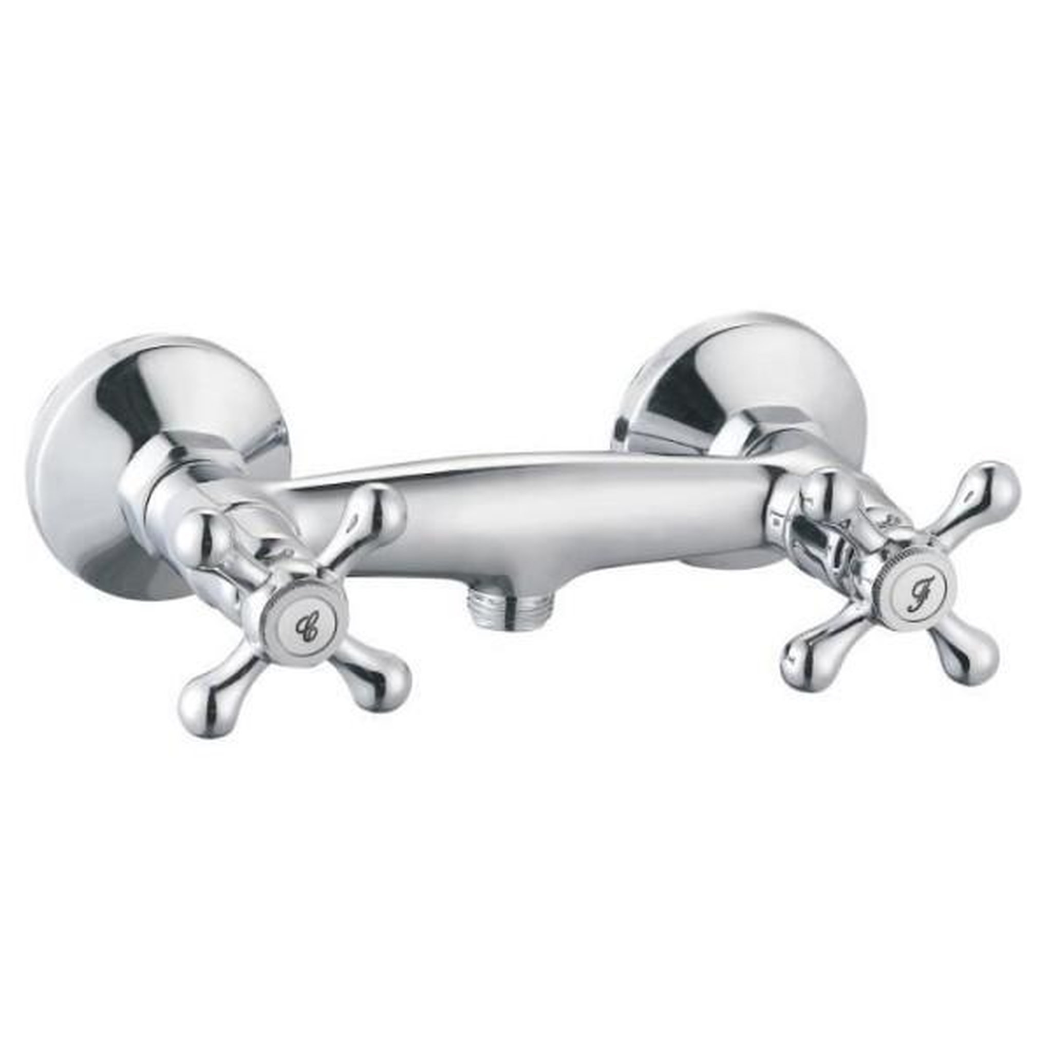 ROUSSEAU Robinet mélangeur mécanique douche beverley - rousseau - style rétro - tete céramique - laiton - chromé