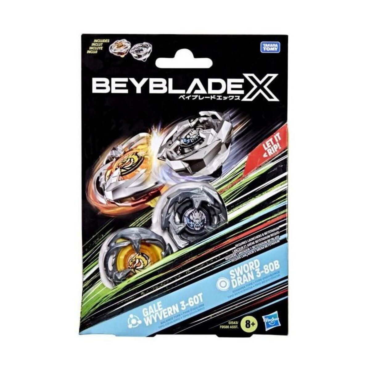 HASBRO Toupies Beyblade Hasbro Pack X Gale Wyvern 3-60T et Sword Dran 3-80B