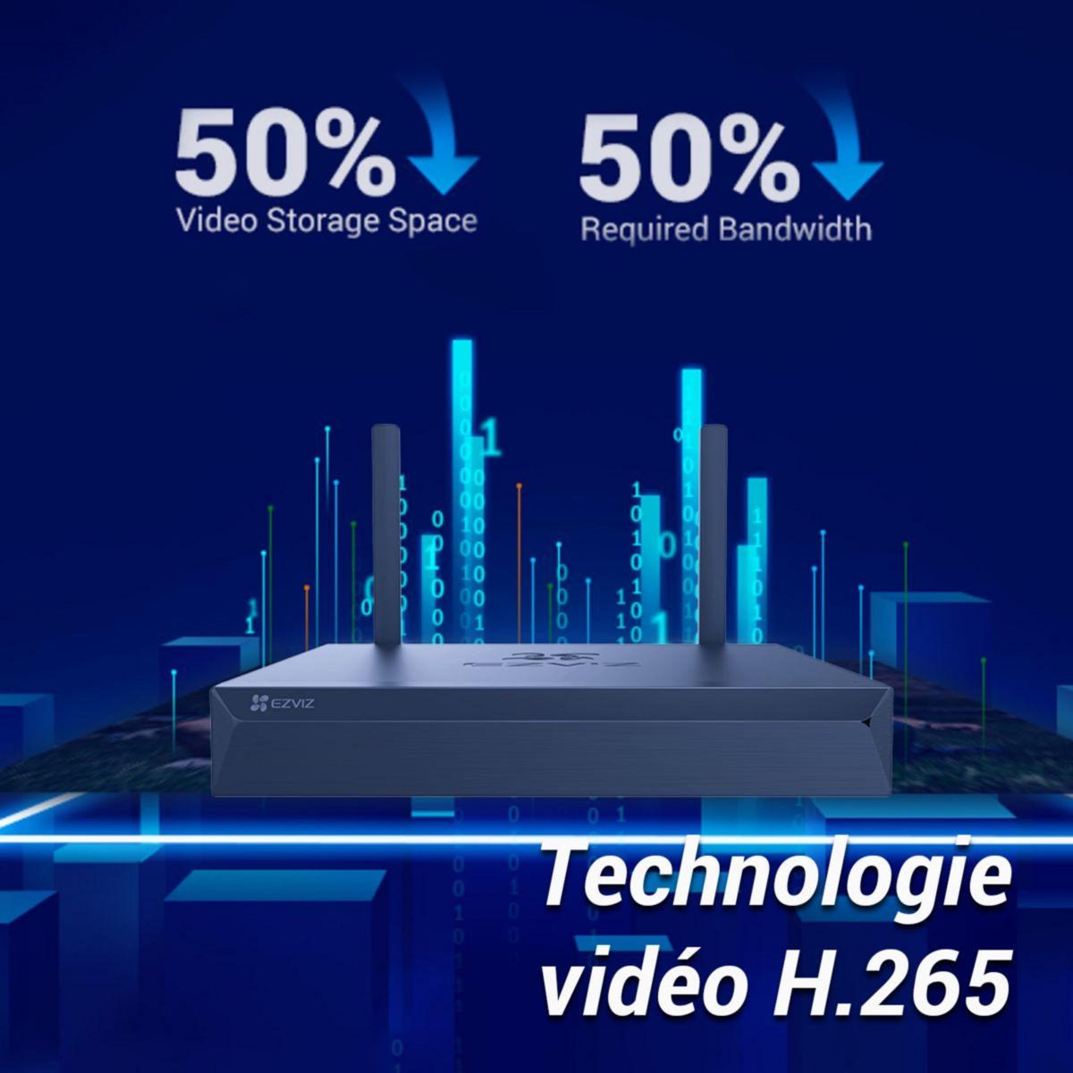 EZVIZ Pack sécurité Wifi NVR X5S 4 à 8 caméras