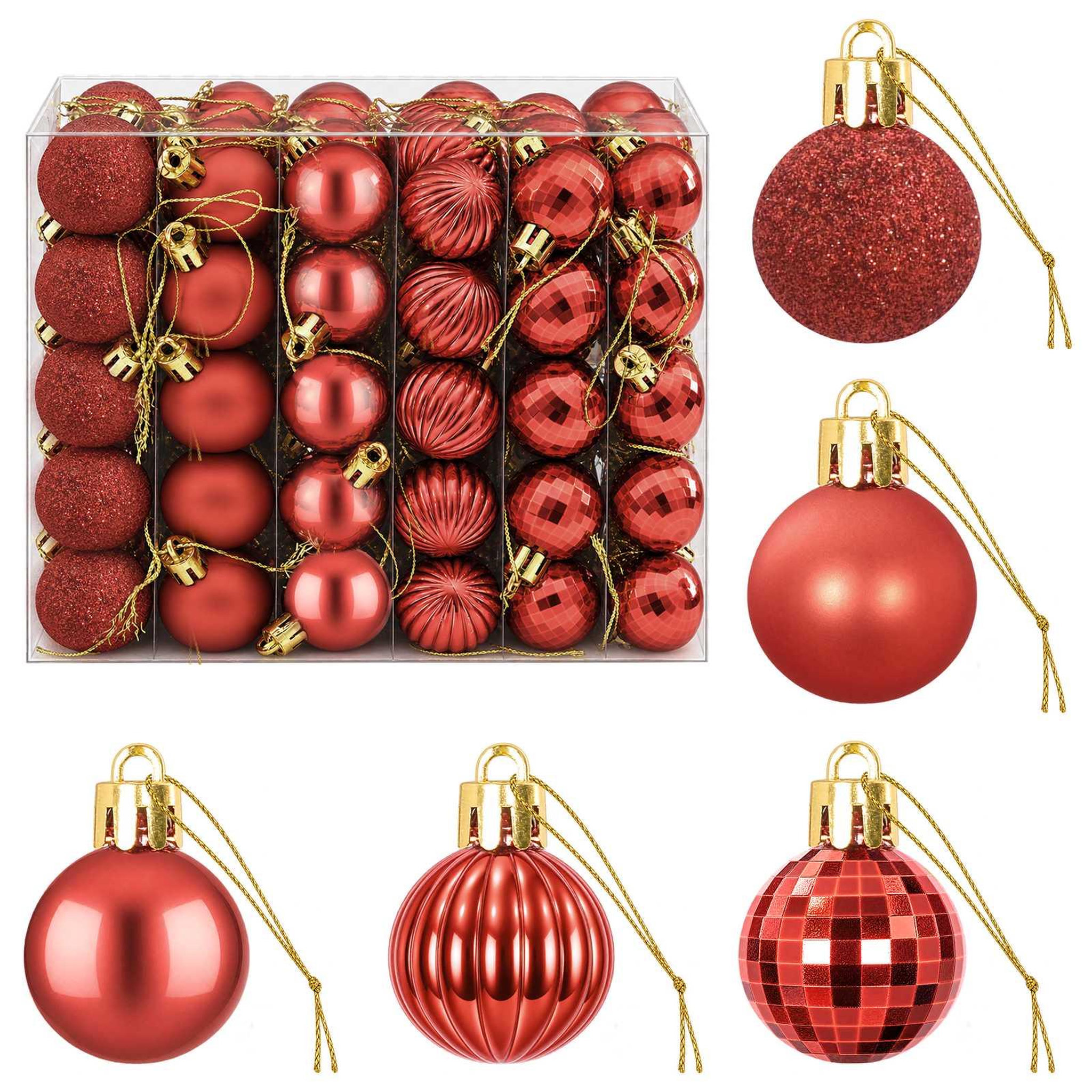 VIDAXL Ensemble de boules de Noël 150 pc Rouge Diam. 3 cm Polystyrene