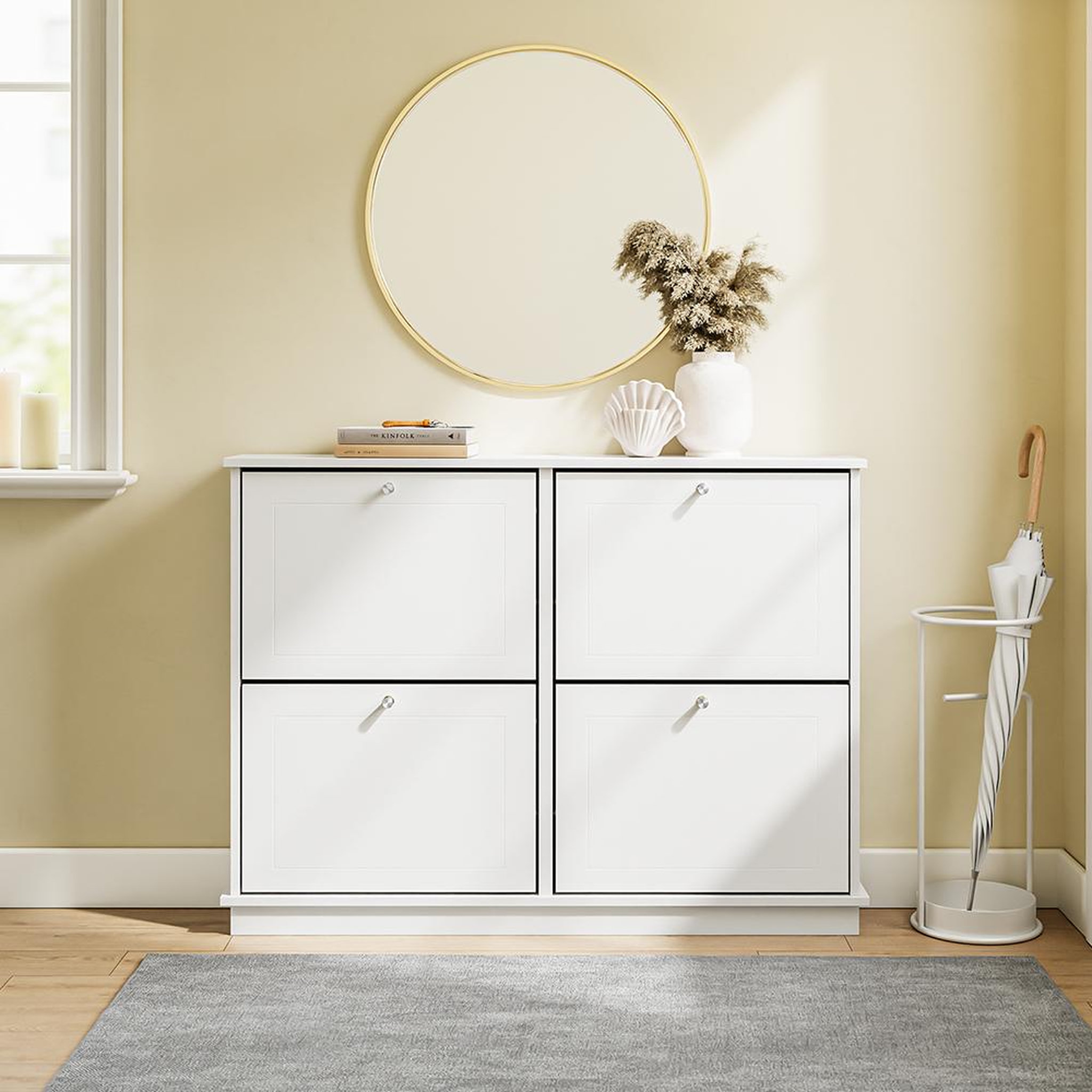 Voir la diapositive 6 : SOBUY Armoire à chaussures Blanc 105x48x78 cm FSR216-W