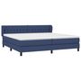 Voir la diapositive 3 : VIDAXL Sommier a lattes de lit avec matelas Bleu 200x200 cm Tissu