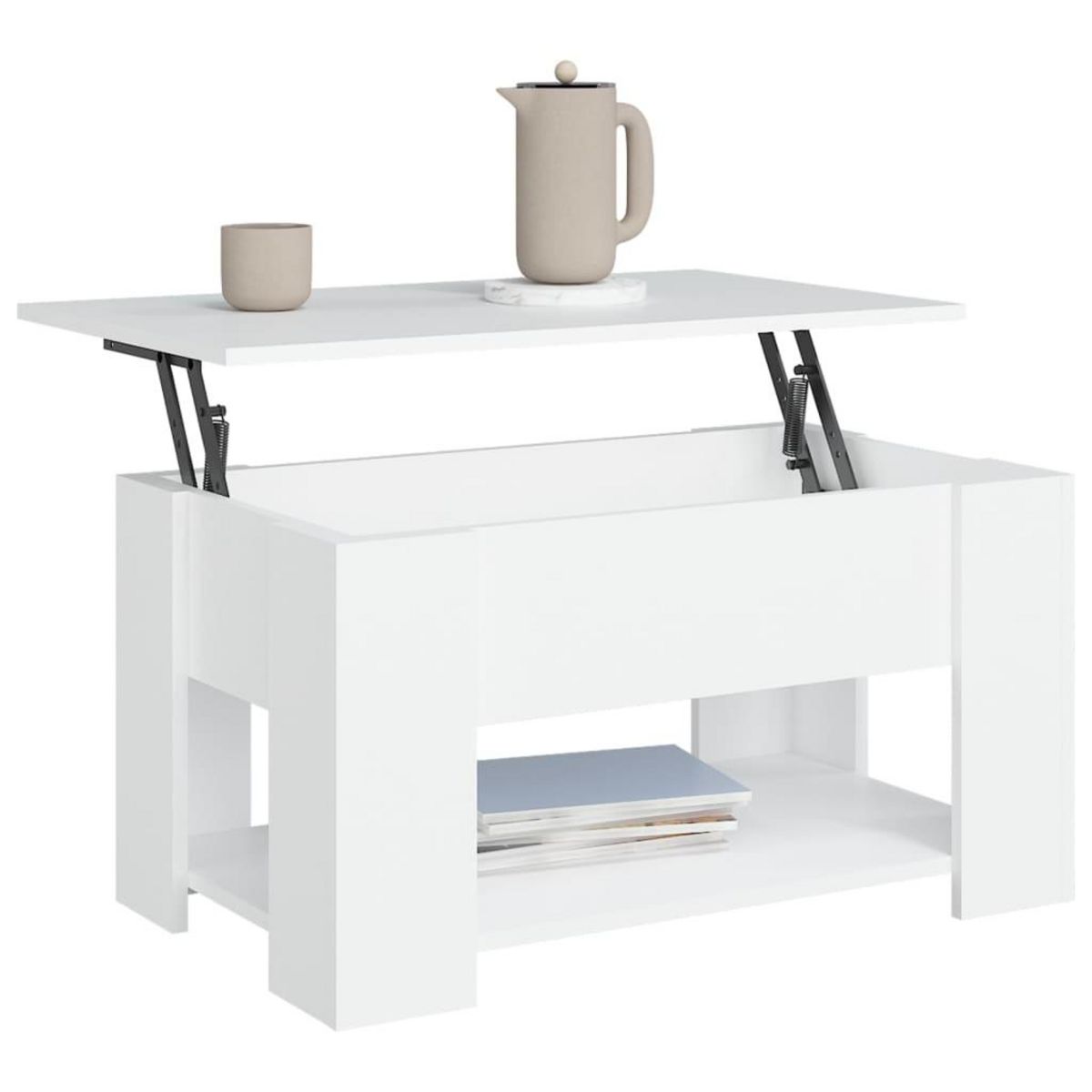 VIDAXL Table basse blanc 79x49x41 cm bois d'ingenierie