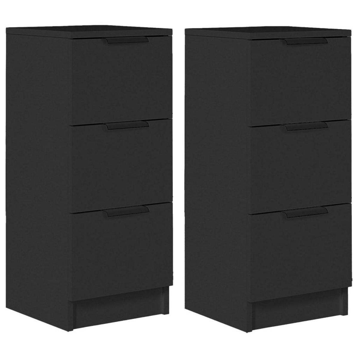 VIDAXL Buffets 2 pcs noir 30x30x70 cm bois d'ingenierie