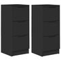 Voir la diapositive 2 : VIDAXL Buffets 2 pcs noir 30x30x70 cm bois d'ingenierie