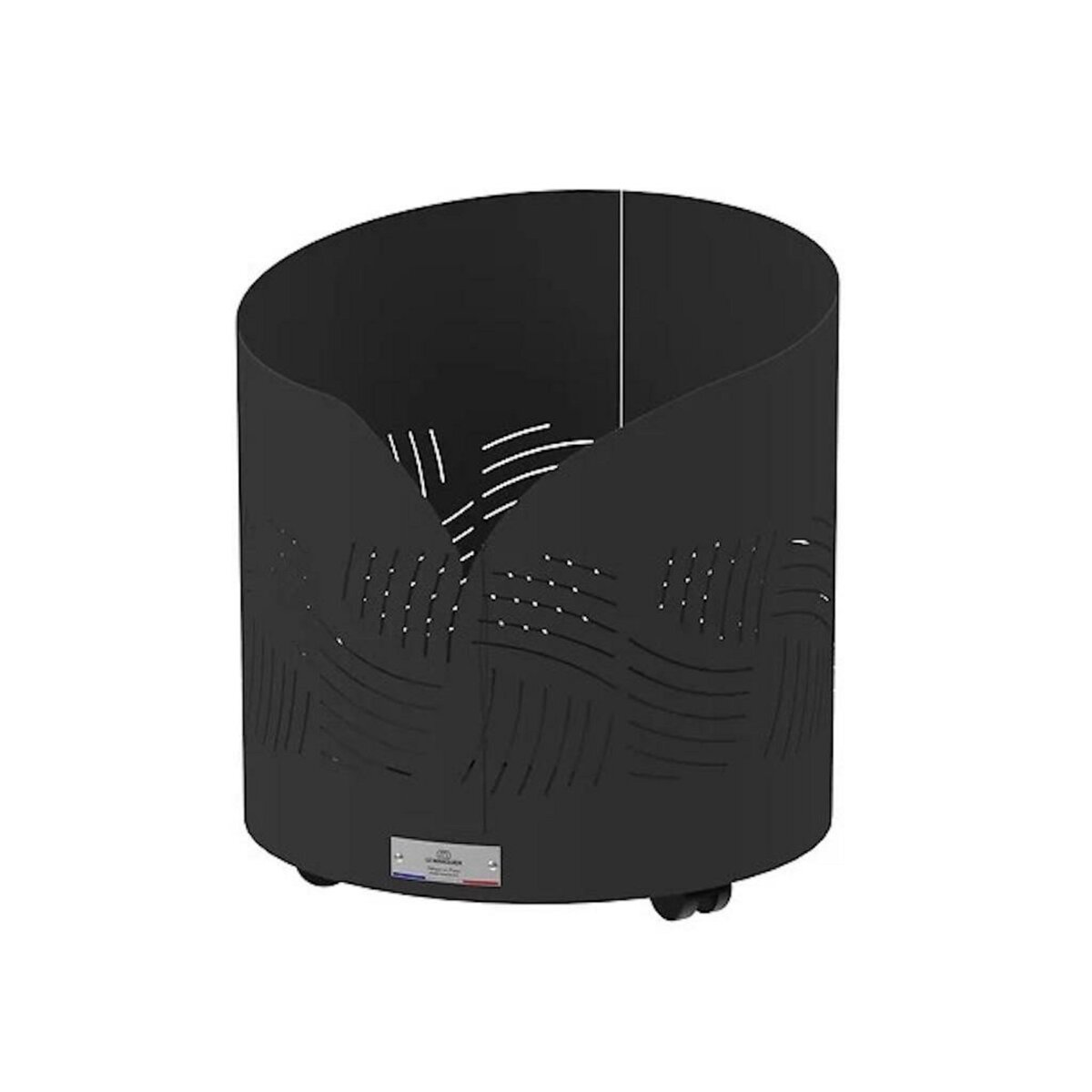 Le marquier Range-bûches - Essentiel - forme ronde avec roulettes - noir - Origine France