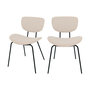 Voir la diapositive 1 : Rendez vous déco Lot de 2 chaises en tissu beige et pieds en métal noir-Verner
