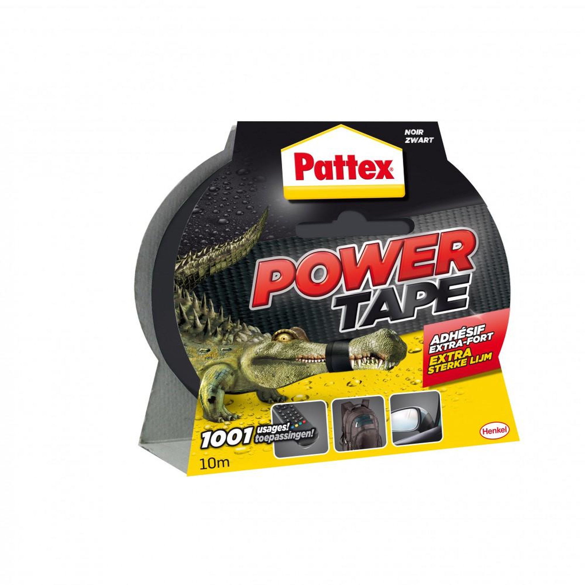 PATTEX Adhésif PATTEX réparation toile multiusage, Power tape L.10 m x l.51 mm, noir