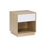 Voir la diapositive 1 : SWEEEK Table de chevet 1 tiroir 1 niche effet bois bicolore