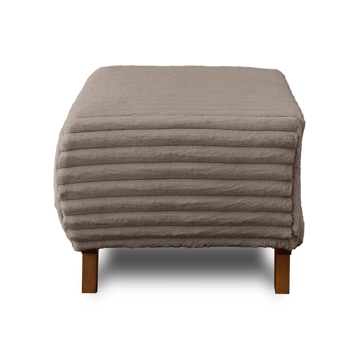 BEST MOBILIER Cristal - pouf modulable - 65 cm - en fausse fourrure côtelée