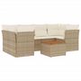 Voir la diapositive 2 : VIDAXL Salon de jardin avec coussins 7 pcs beige resine tressee