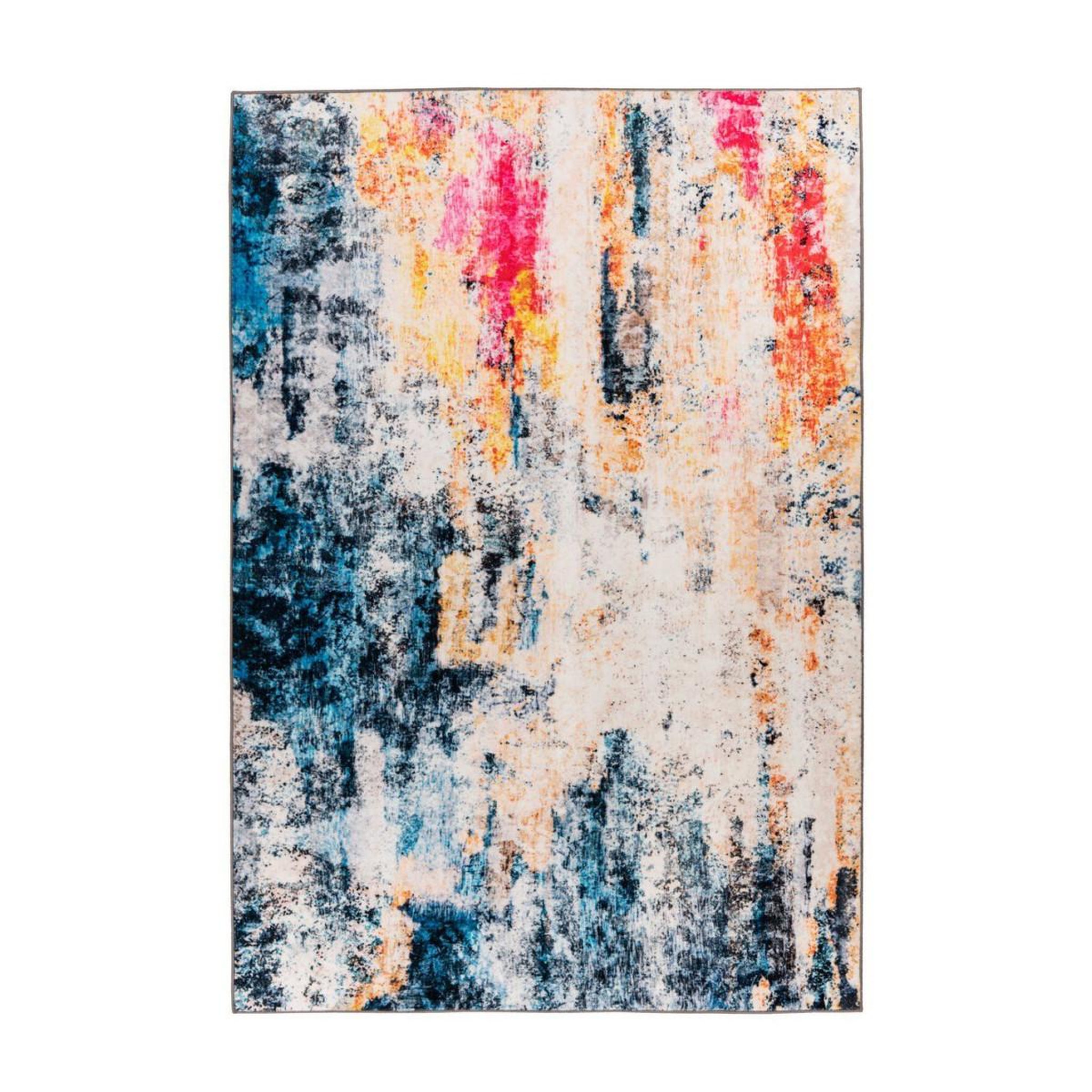 Voir la diapositive 1 : Paris Prix Tapis Tissé Rétro à Poils Courts  Saphira  Multicolore