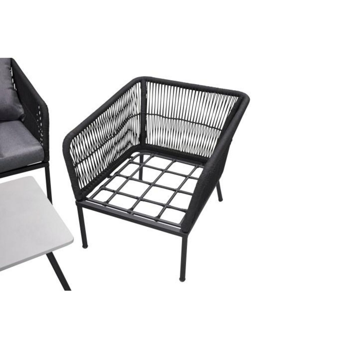 Paris Prix Salon de Jardin  Lindos  134cm Noir & Gris