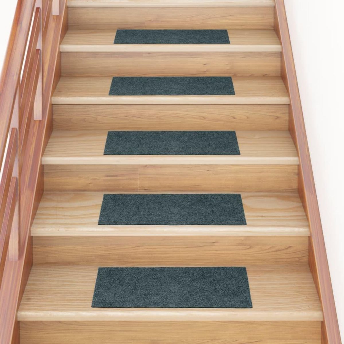 VIDAXL Tapis d'escalier autocollants Rectangulaire 15 pcs 60x25cm Vert