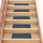 VIDAXL Tapis d'escalier autocollants Rectangulaire 15 pcs 60x25cm Vert