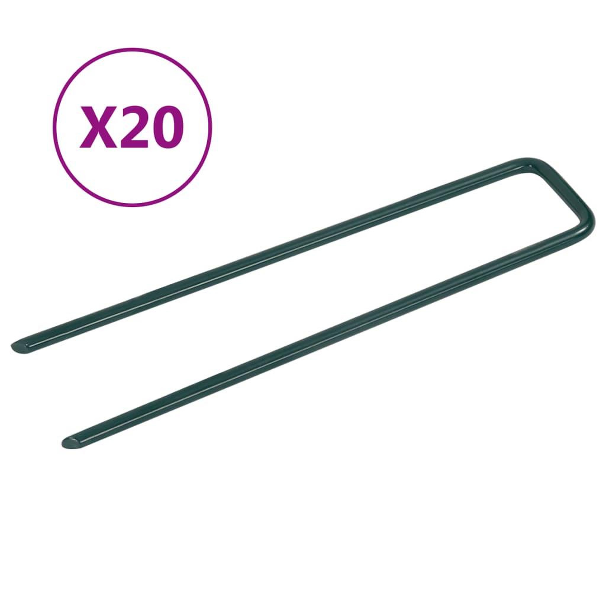 VIDAXL Clous pour gazon artificiel 20 pcs forme de u fer