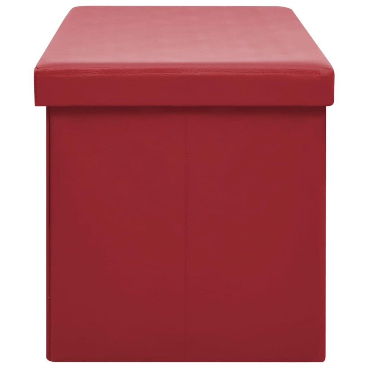 VIDAXL Banc de rangement pliable Rouge bordeaux PVC