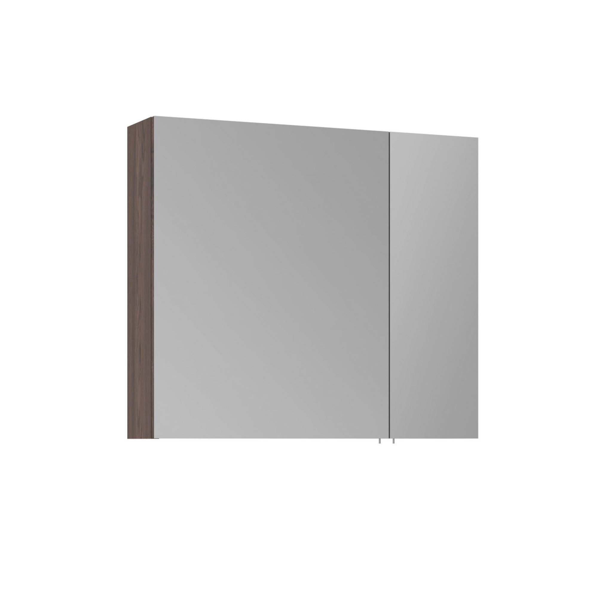 Habitat et Jardin Meuble Salle de Bain avec Miroir  Side 80  - 79 x 16 x 66 cm - Dark Walnut