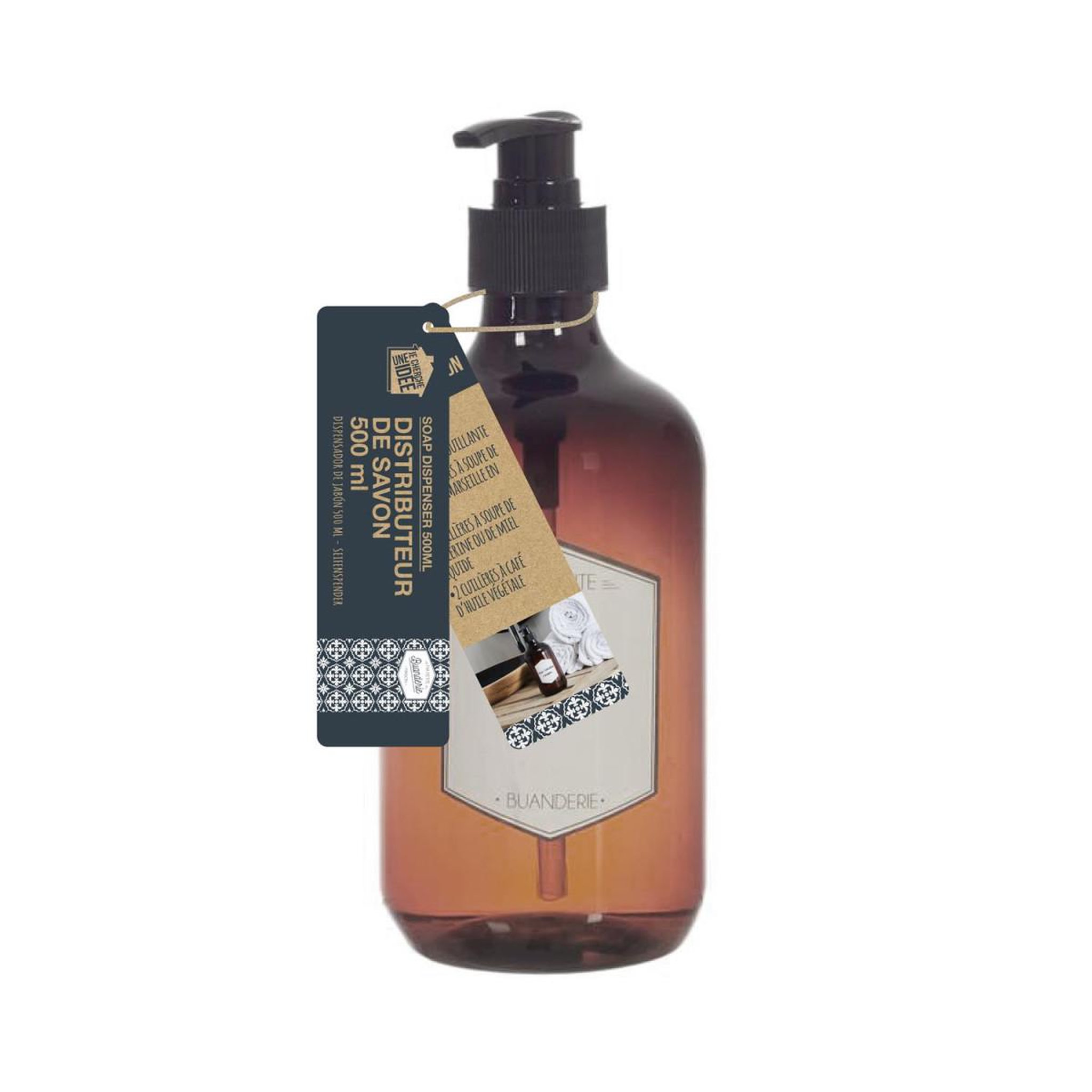 Voir la diapositive 3 : Je cherche une idee Distributeur de savon  ma petite buanderie   500ml noir