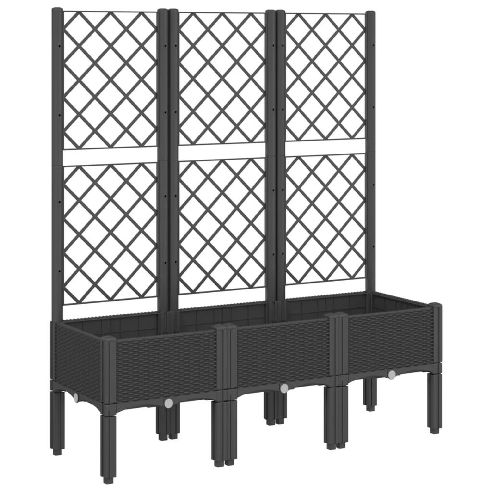 Voir la diapositive 2 : VIDAXL Jardiniere avec treillis noir 120x40x142 cm PP